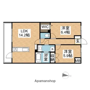 エストラーダ天道【509号室】の間取り