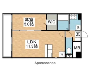パインローズ福岡東【5階】の間取り