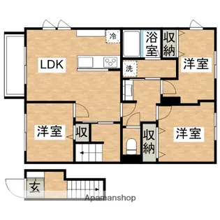 アフロディーナ干満A【201号室】の間取り