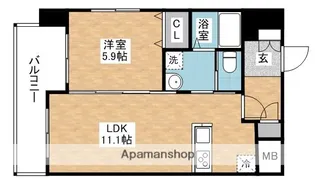 グランディス空港東【305号室】の間取り