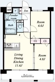 レフィナード博多【2階】の間取り