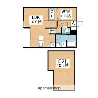 ソリッソシエロアズール【201号室】の間取り