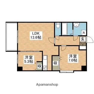 シャンベルジュ南里【2階】の間取り
