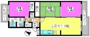エクセルE・F【301号室】の間取り