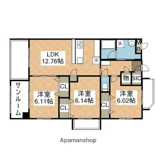ENON GRANDE【5階】の間取り