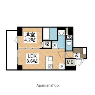 メゾン・ド・リエール博多【1201号室】の間取り