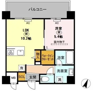 グランデール博多【10階】の間取り