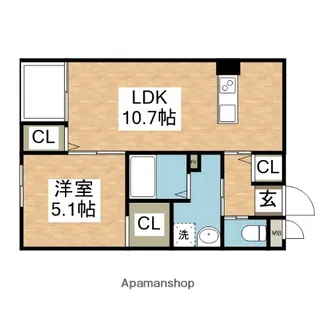 CASTAGNA(カスターニャ)【4階】の間取り