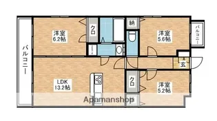 フォンターナ【弐201号室】の間取り