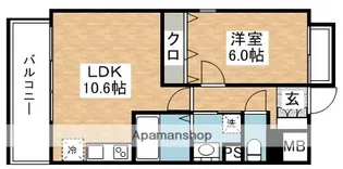 ヴィンテージ箱崎東【8階】の間取り