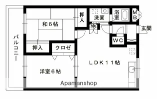 PRONITYハイム【・202号室】の間取り