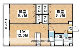 ヴィヴィットブルー【403号室】の間取り