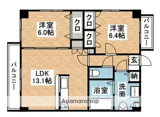 TUTTI27【406号室】の間取り