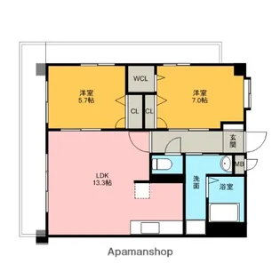 ツインリバーマーレ【3階】の間取り