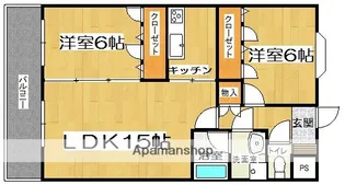 パサージュ若草Ⅱ【3階】の間取り