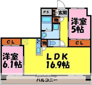 光第6ビル【4階】の間取り