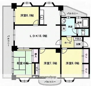 アソシエート春日【2階】の間取り
