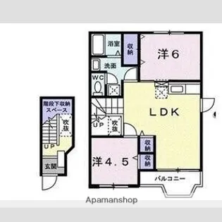 アンソレイエ南山手B【2階】の間取り