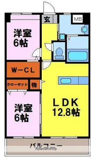 コーポラス浅川【6階】の間取り