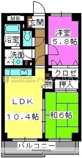 ソシアつつじヶ丘【2階】の間取り