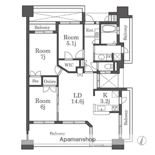 サングレート大野城センターステージ【7階】の間取り