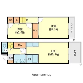 フロイデ若草【1階】の間取り
