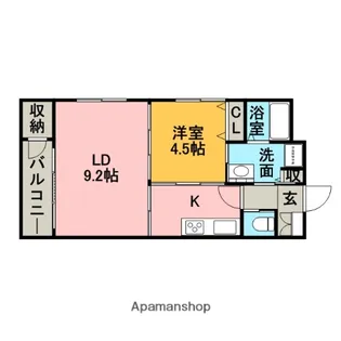オーツー(O2)【3階】の間取り