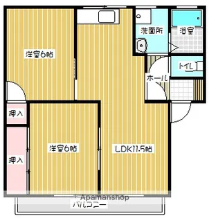 ファミール光町【2階】の間取り
