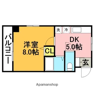 レントハウス白木原【4階】の間取り