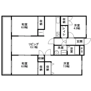 シャトレ博多南【4階】の間取り