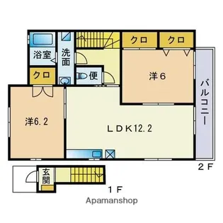 グランドルー春日【2階】の間取り