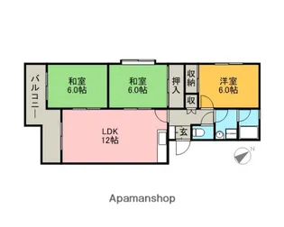コーポ東大利【1階】の間取り