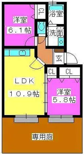 プロシード倉石【1階】の間取り