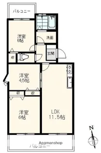 コンフォールカヤノ【3階】の間取り