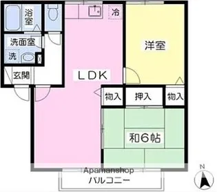 リバーサイドエンニュウ【1階】の間取り