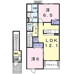 ハウジング八尋Ⅲ【2階】の間取り