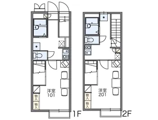 レオパレスサンコーポ御笠【2階】の間取り