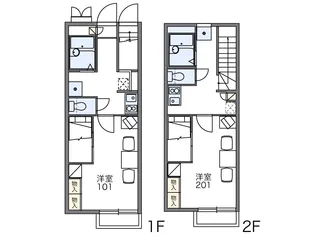 レオパレスLIGHTHILLⅢ【2階】の間取り