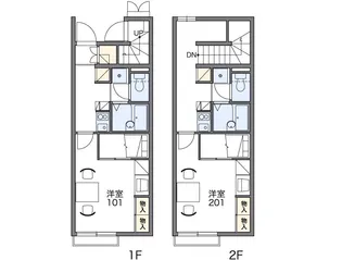 レオパレスきつねづか【1階】の間取り