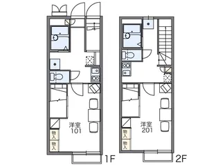 レオパレス御笠川WEST【2階】の間取り