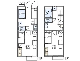 レオパレス御笠川EAST【208号室】の間取り