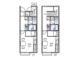 レオパレスアーバンヒルズSUE【2階】の間取り