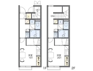 レオパレス片峰【204号室】の間取り