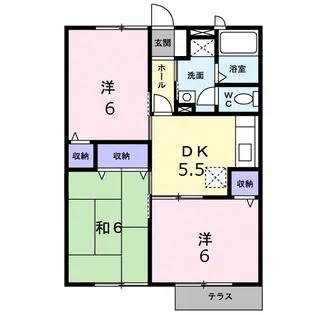 エスポワール大刀洗Ⅲ【1階】の間取り