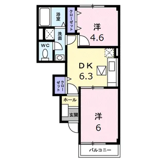 グリーンフォレストA【1階】の間取り