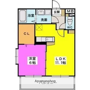 シャトーリベール【4階】の間取り