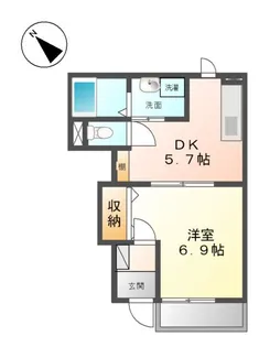 ヴィラ セントラル 二日市【1階】の間取り