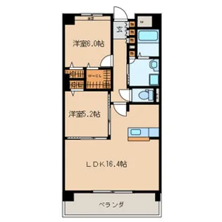 福岡県糟屋郡志免町南里2丁目【マンション】の間取り