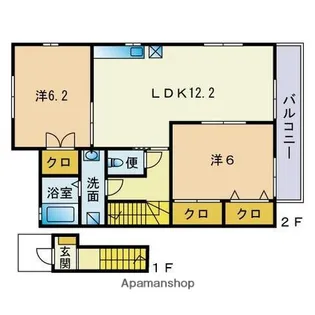 グランドルー春日A棟【2階】の間取り