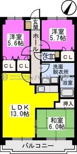 プレステージ塔原【2階】の間取り